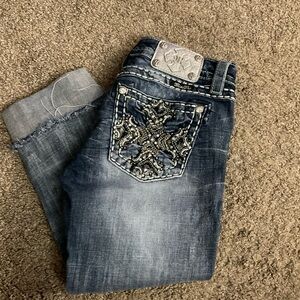 Miss Me Vintage Y2K Cropped Cross Pocket Jeans 29